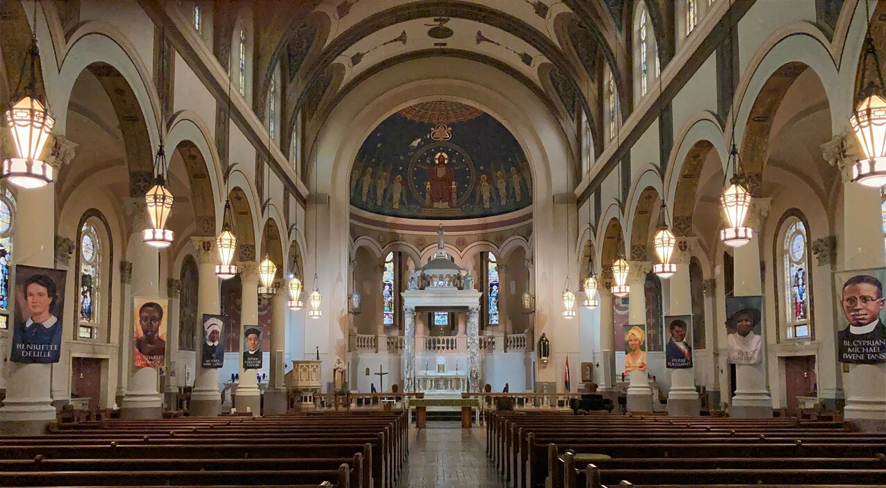 St. Aloysius-St. Agatha hangs banners recognizing Black Americans on path to sainthood