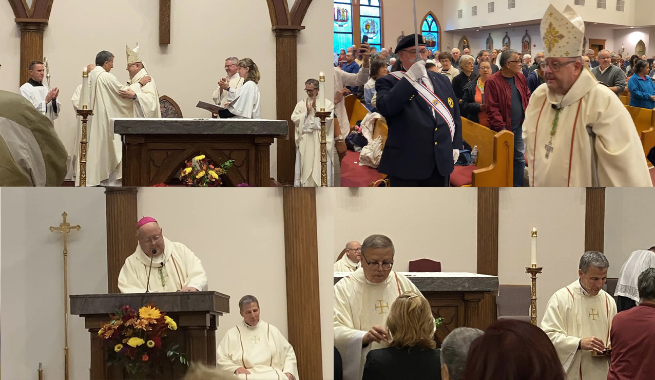 Bishop Malesic installs Father Thaden as St. Martin of Tours, Valley City pastor