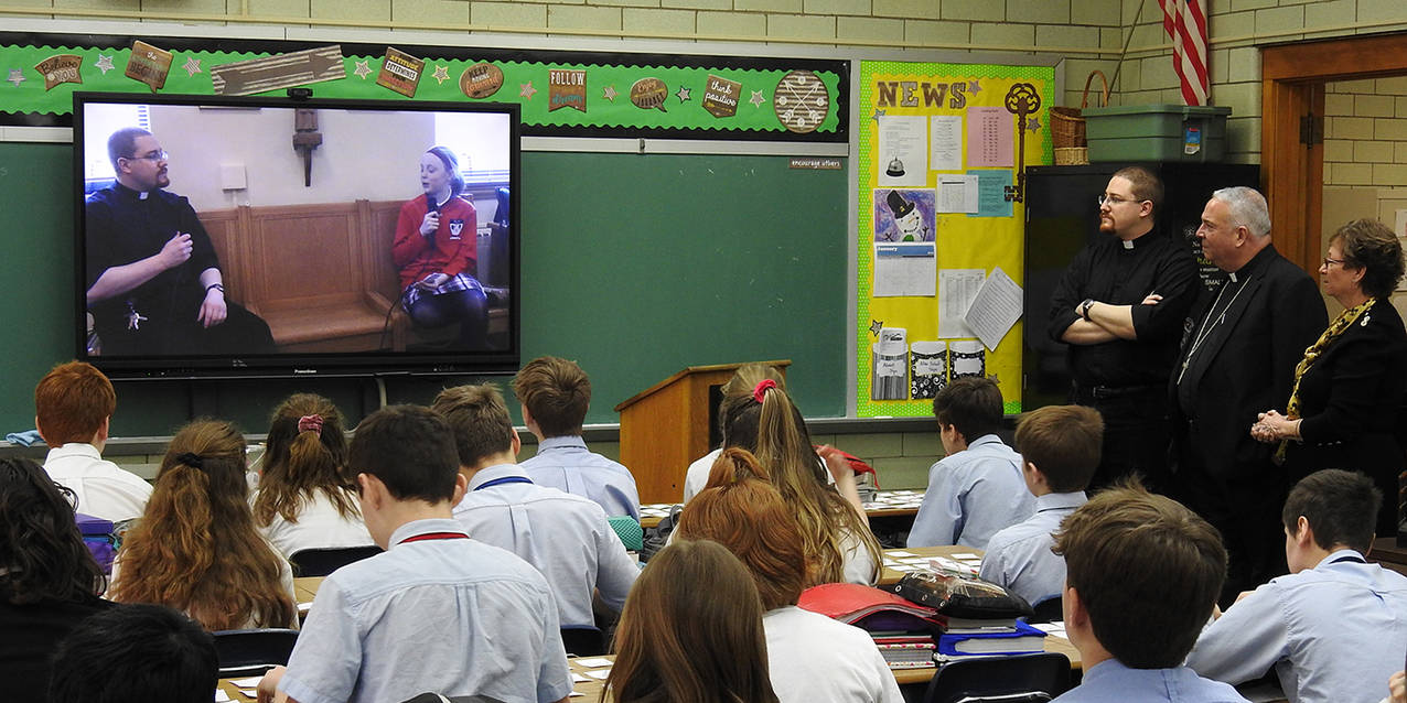 Visit from Bishop Perez highlights Catholic Schools Week at St. Mark School