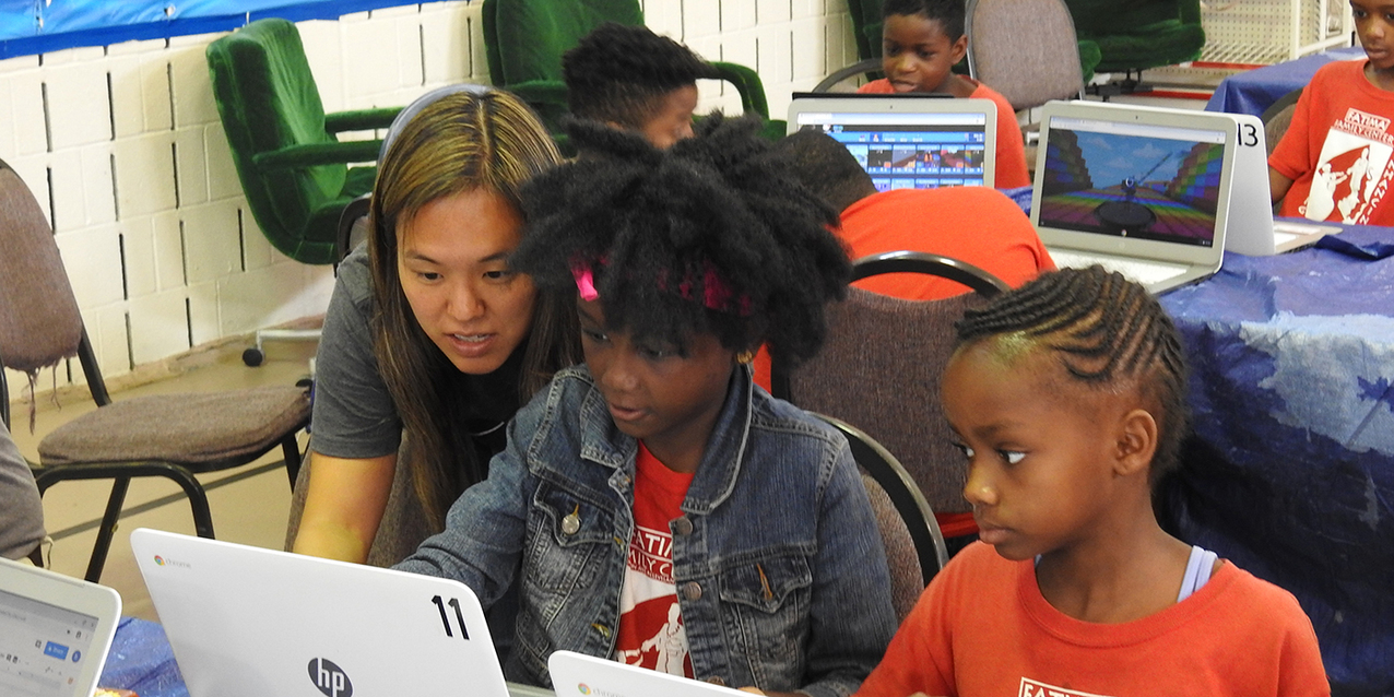 Fatima summer campers enjoy technology session at daylong carnival