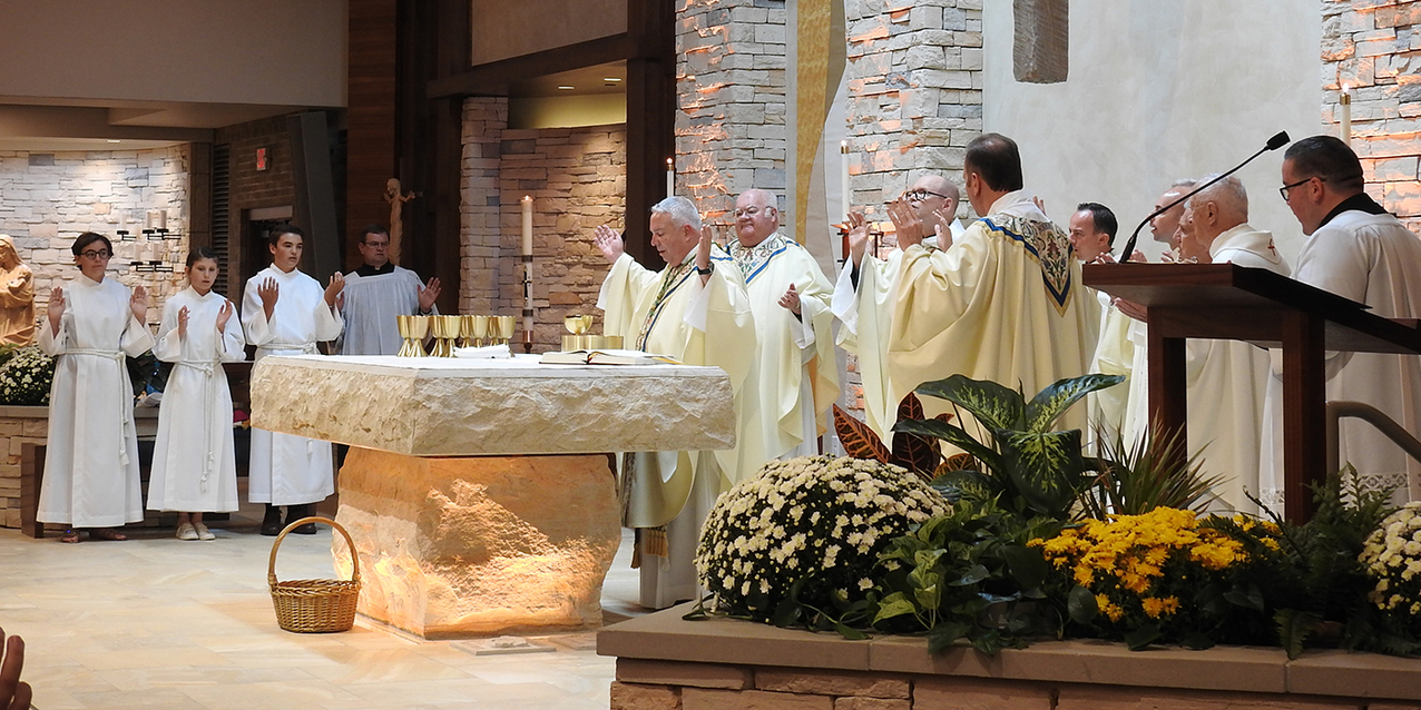 Bishop Perez dedicates new worship space, altar at St. Ambrose Parish
