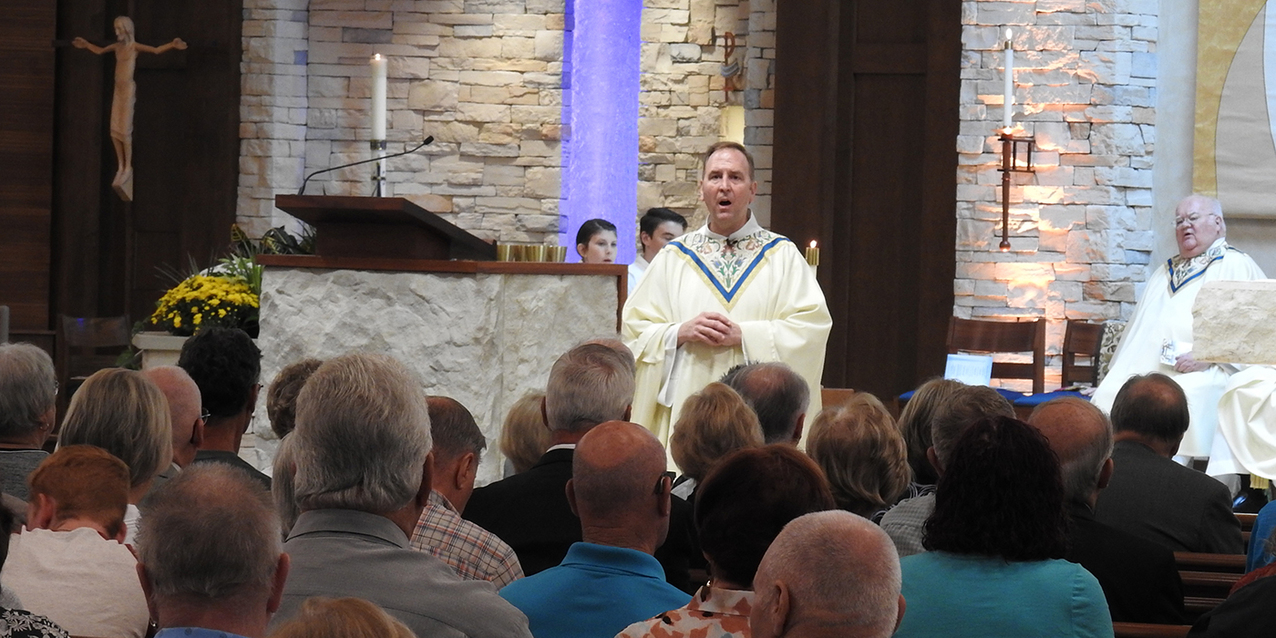 Bishop Perez dedicates new worship space, altar at St. Ambrose Parish