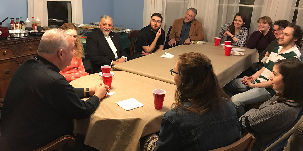 Bishop Perez celebrates Mass, breaks bread, shares stories with Baldwin Wallace Newman Catholic Student Association