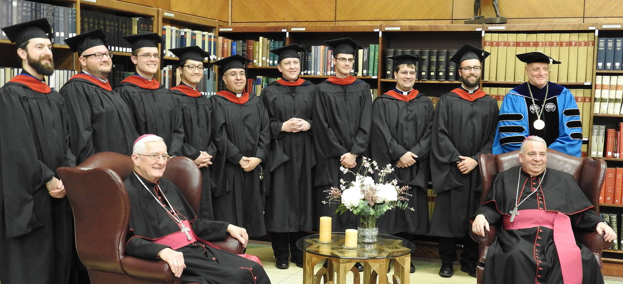 Bishop Martin Amos addresses graduates of Saint Mary Seminary and Graduate School of Theology