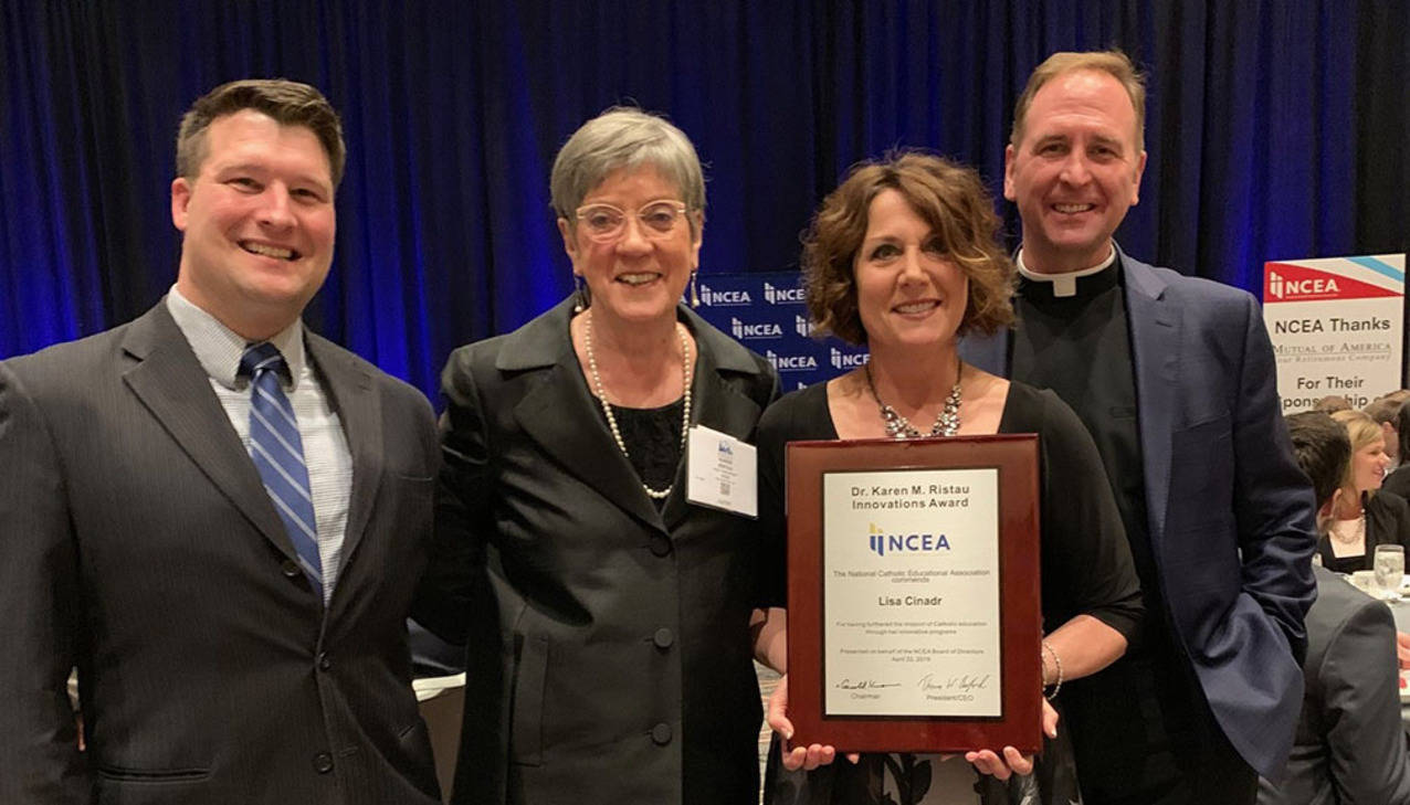 St. Ambrose School Principal Lisa Cinadr receives national award for innovation in Catholic education