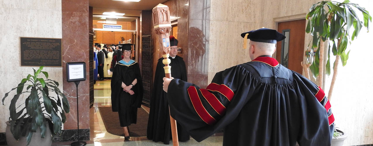 Bishop Martin Amos addresses graduates of Saint Mary Seminary and Graduate School of Theology
