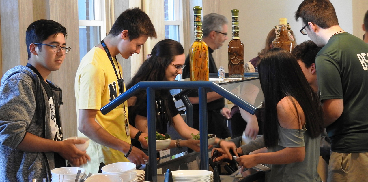 Teens at Tolle Lege Institute break bread, share thoughts with bishop