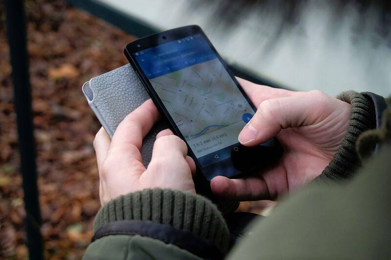 Smartphone outside hiking technology 359693